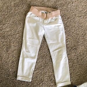 White maternity jeans